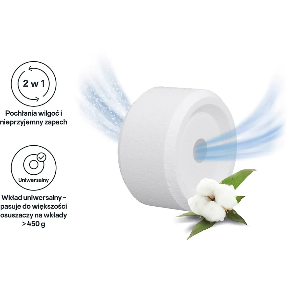 GoodHome Recharge pour absorbeur d'humidité 2 galets coton 20m² 450g Discount