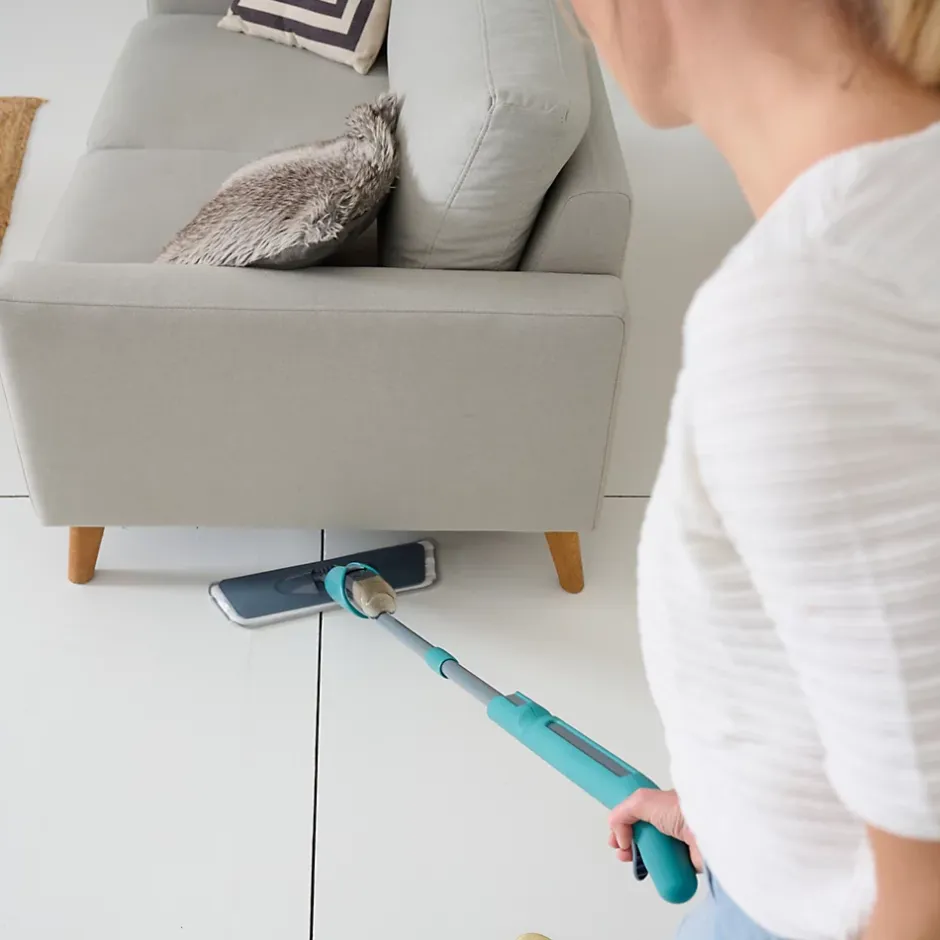 GoodHome Recharge pour balai serpillère microfibre avec vaporisateur gris l.41cm