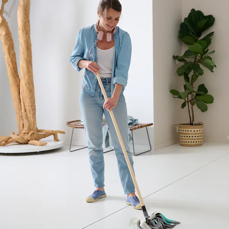 GoodHome Recharge pour balai-serpillère à franges microfibre et plastique blanc et bleu l.8 cm Clearance