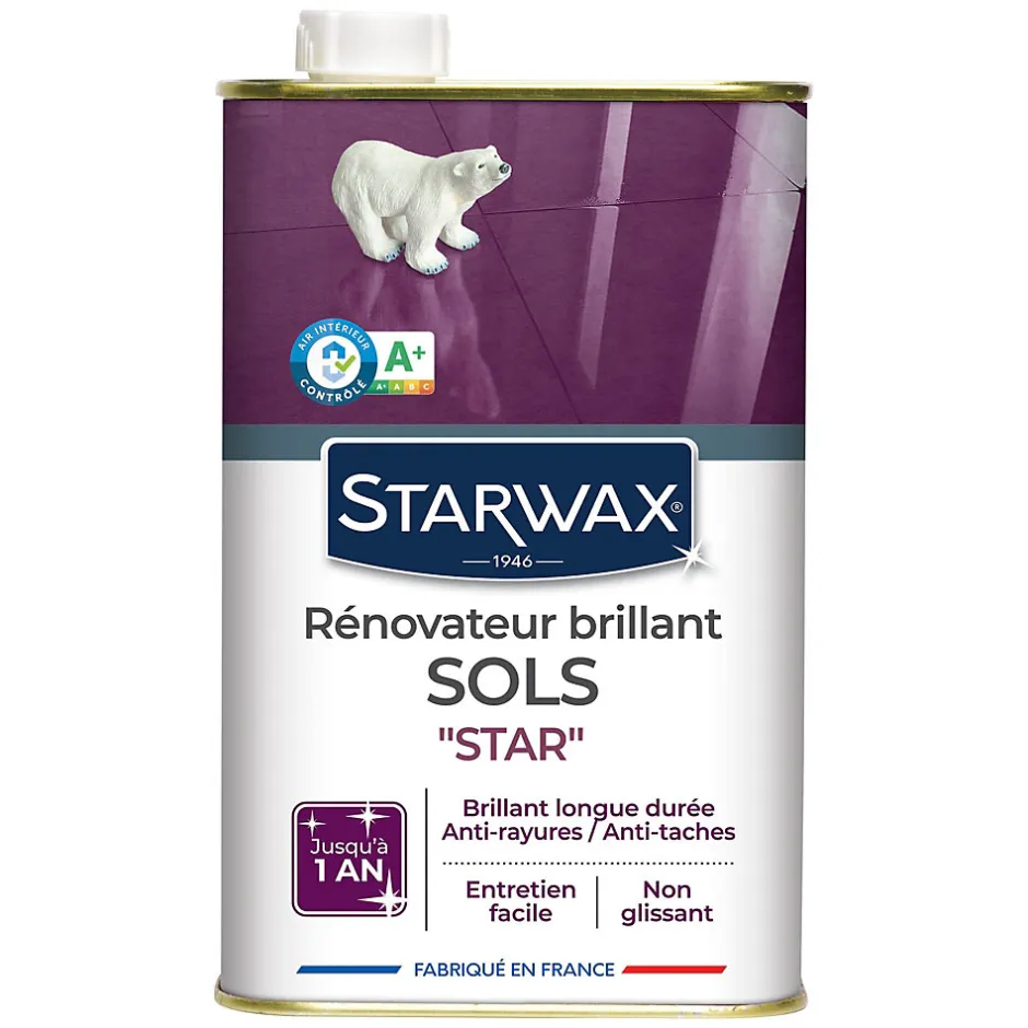 Starwax Rénovateur brillant Star longue durée tous sols intérieurs 1L