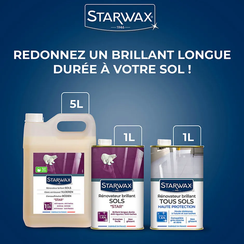 Starwax Rénovateur brillant tous sols intérieurs 1L