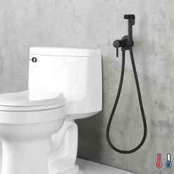 Kibath Robinet WC HYGIÈNE INTIME 2 eaux NOIR mat en laiton Hot