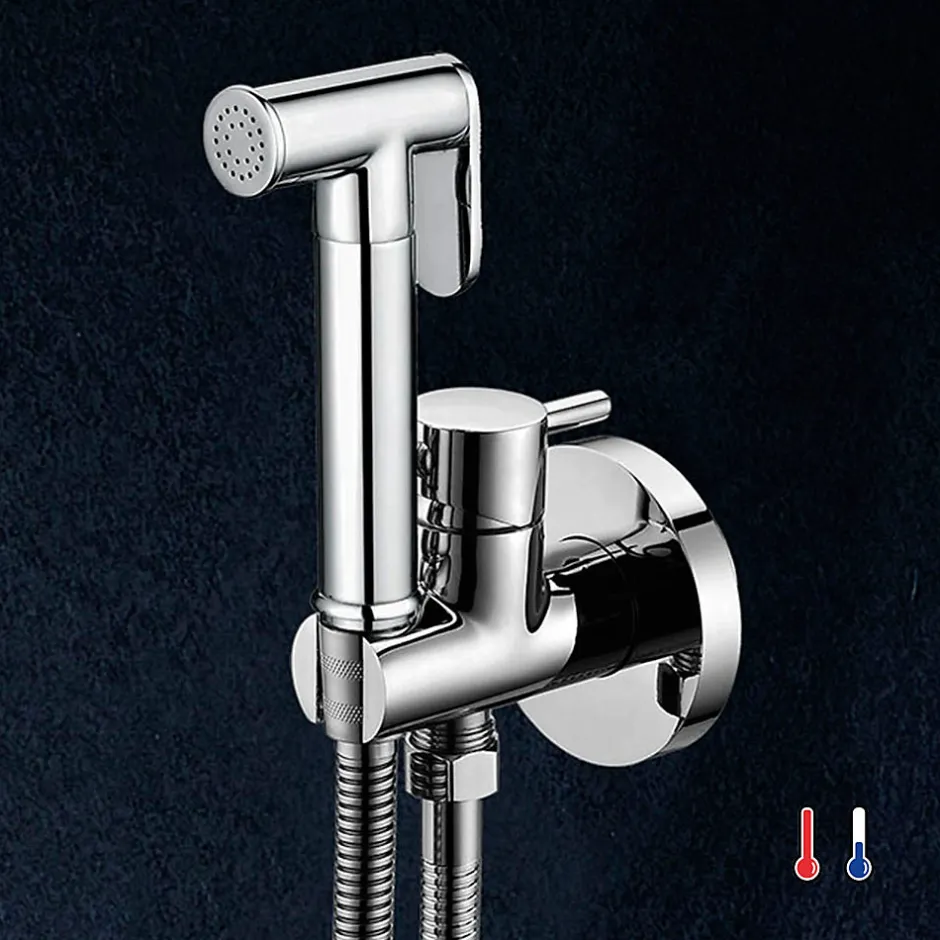 Kibath Robinet WC HYGIÈNE INTIME 2 eaux Chrome brillant en laiton Online