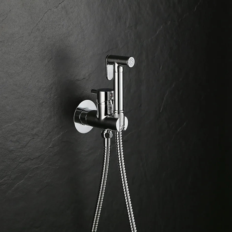 Kibath Robinet WC HYGIÈNE INTIME 2 eaux Chrome brillant en laiton Online
