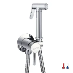 Kibath Robinet WC HYGIÈNE INTIME 2 eaux Chrome brillant en laiton
