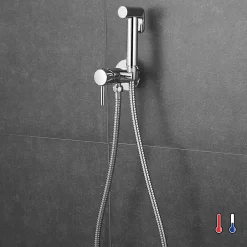 Kibath Robinet WC HYGIÈNE INTIME 2 eaux Chrome brillant en laiton