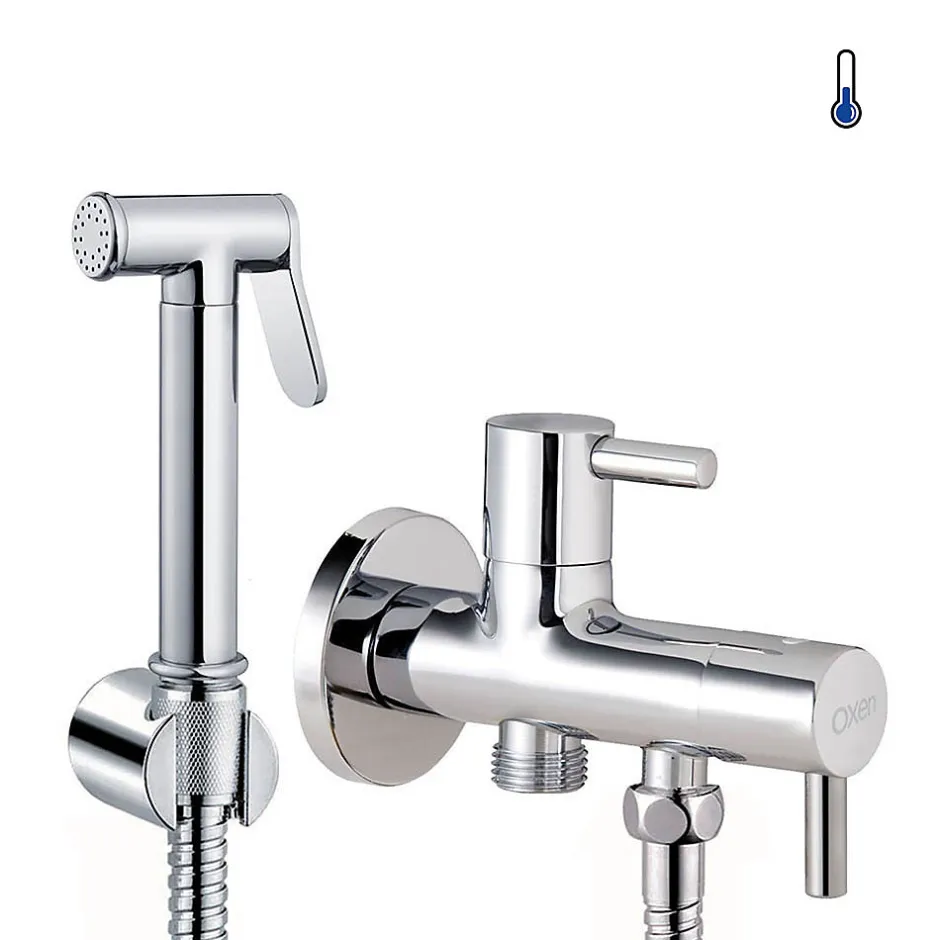 Kibath Robinet WC HYGIÈNE INTIME 1 eau Chrome brillant en laiton