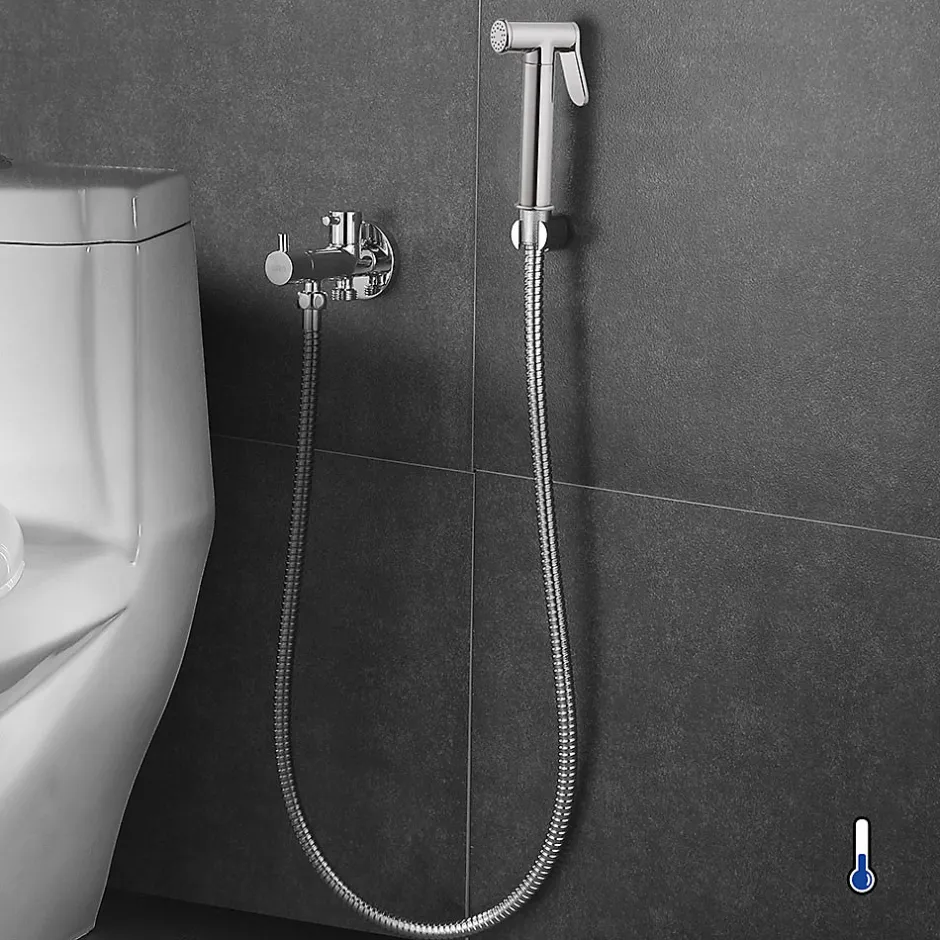 Kibath Robinet WC HYGIÈNE INTIME 1 eau Chrome brillant en laiton