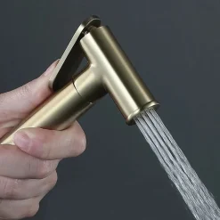 Kibath Robinet WC HYGIÈNE INTIME 2 eaux, OR brossé, en laiton