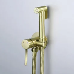 Kibath Robinet WC HYGIÈNE INTIME 2 eaux, OR brossé, en laiton