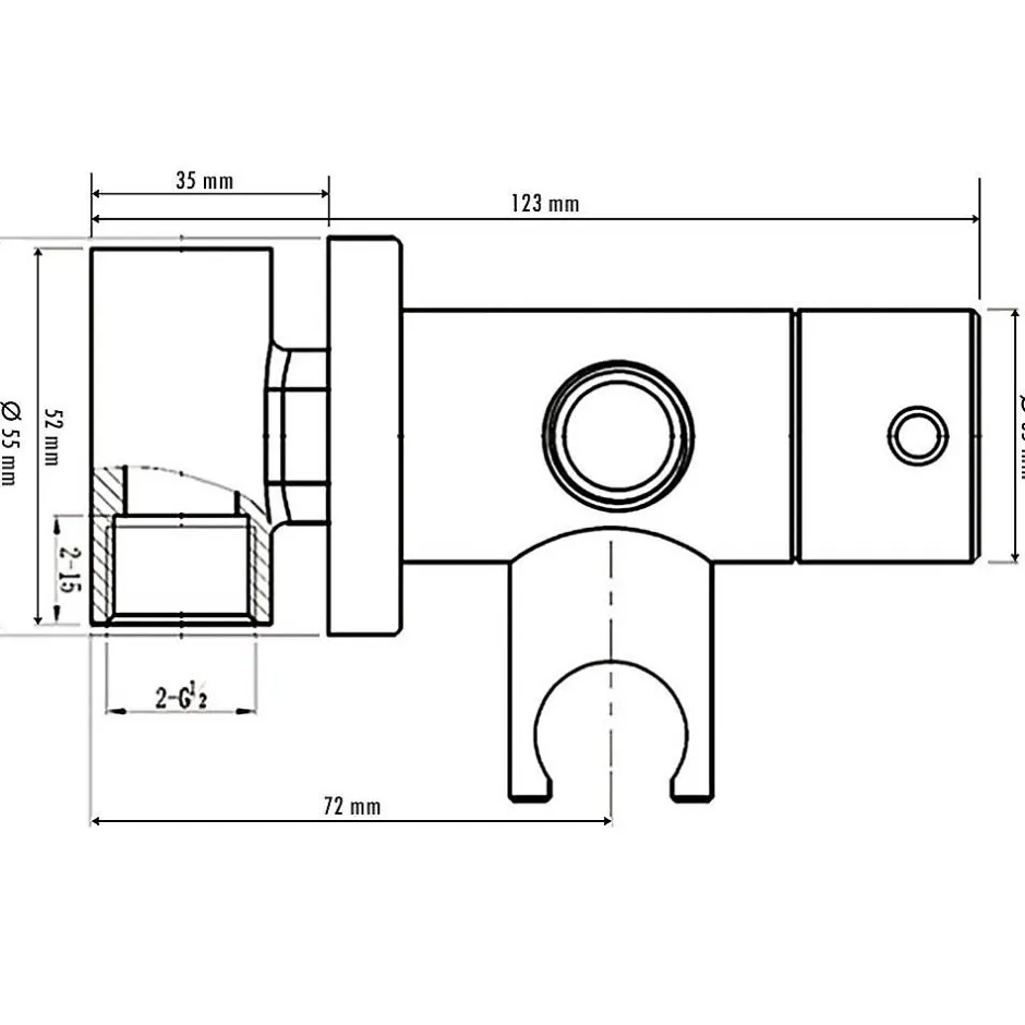 Kibath Robinet WC HYGIÈNE INTIME 2 eaux, OR brossé, en laiton