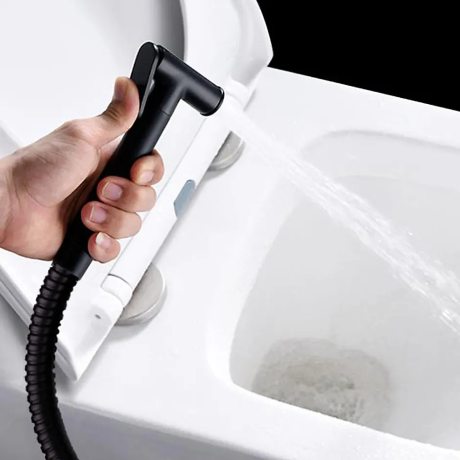 Kibath Robinet WC HYGIÈNE INTIME 2 eaux NOIR OR mat en laiton