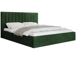 Best Mobilier Rosario - lit coffre - 140x200 - sommier inclus - en velours - New