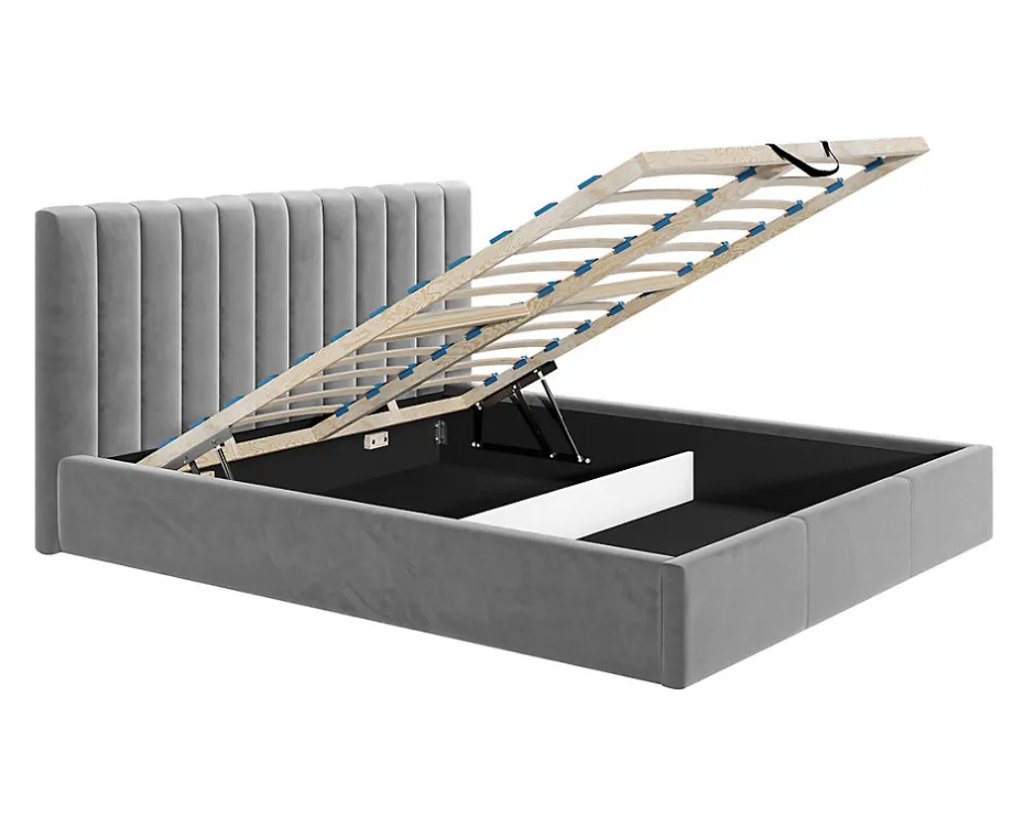 Best Mobilier Rosario - lit coffre - 180x200 - sommier inclus - en velours -
