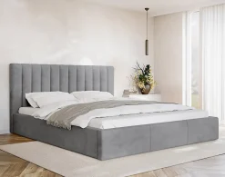 Best Mobilier Rosario - lit coffre - 180x200 - sommier inclus - en velours -