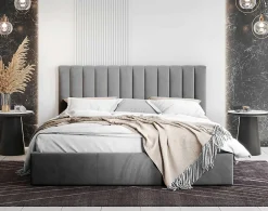 Best Mobilier Rosario - lit coffre - 180x200 - sommier inclus - en velours -