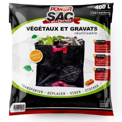 Sac à végétaux Pro noir 400L 75x75x70 cm