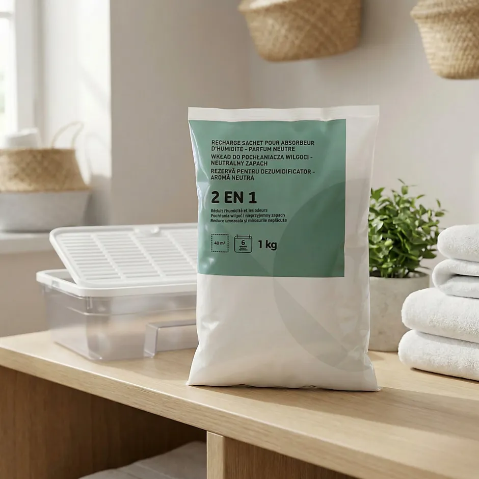 Sachet absorbeurs d'humidité 40m² neutre 1kg