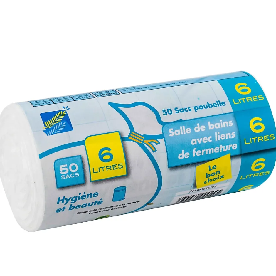 Kaly Prime Sacs poubelle blanc 6 litres 50 pièces Hot