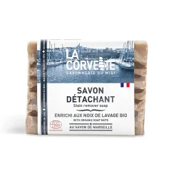 La Corvette Savon de Marseille détachant enrichi aux noix de lavage bio Savonnerie du midi 250g