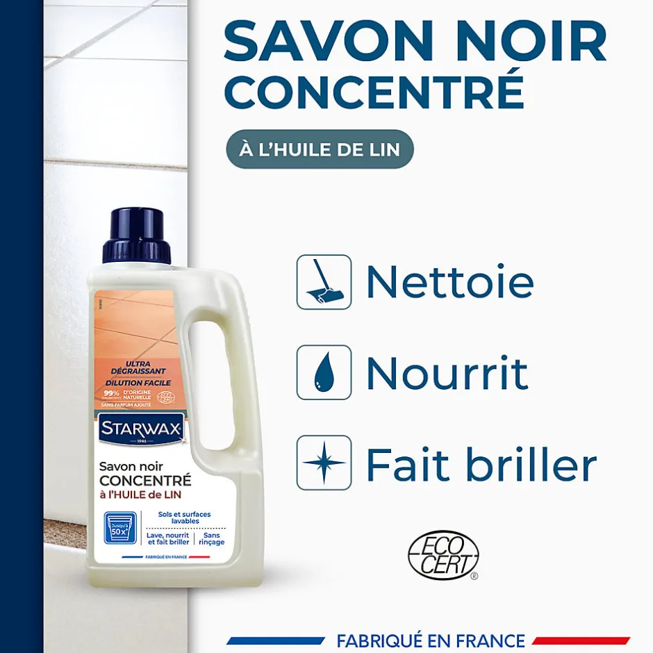 Starwax Savon noir à l'huile de lin 1L