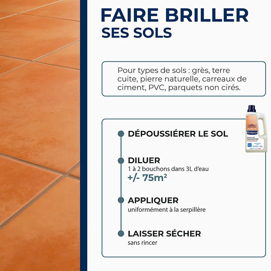 Starwax Savon noir à l'huile de lin 1L