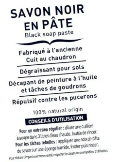 La Corvette Savon noir Savonnerie du midi en pâte à l’huile de lin 1kg