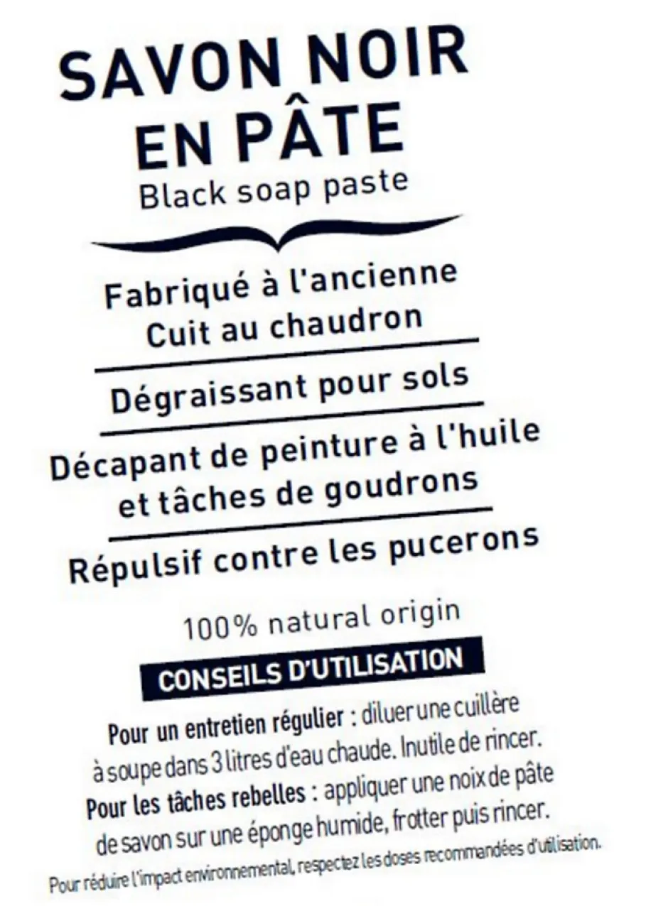 La Corvette Savon noir Savonnerie du midi en pâte à l’huile de lin 1kg