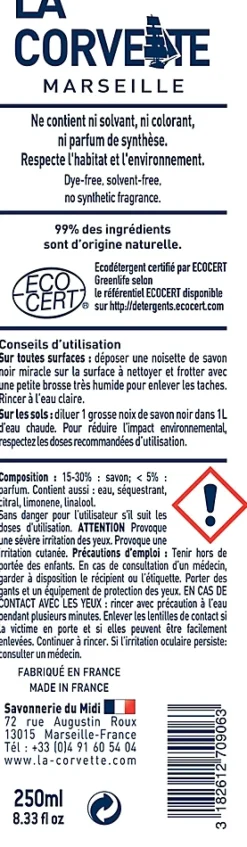La Corvette Savon noir Savonnerie du midi miracle à l’huile d’olive 250ml Discount