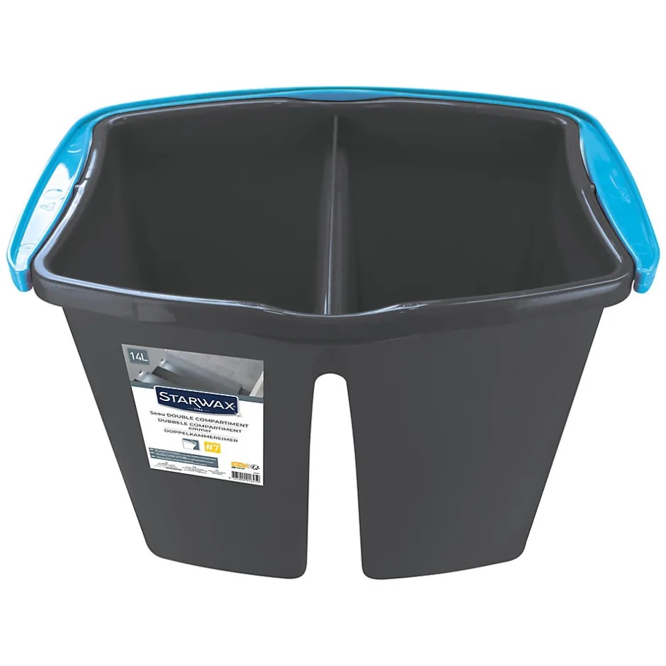 Starwax Seau double compartiment gris 14L