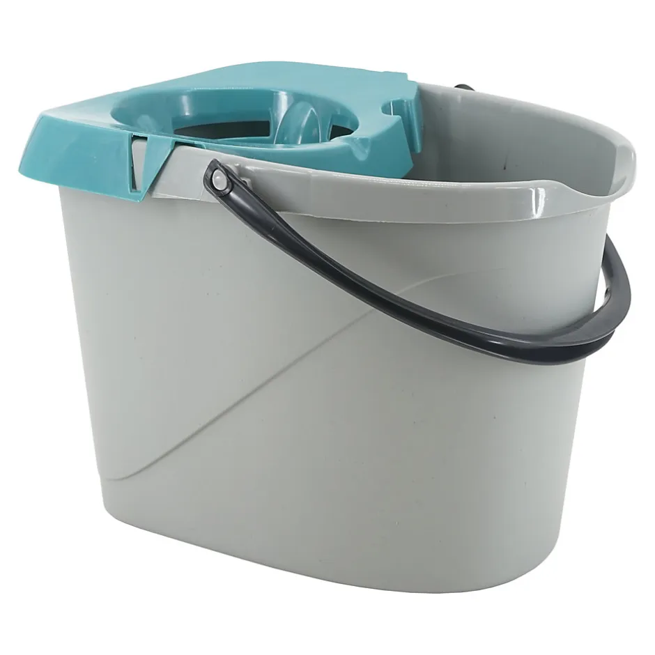 GoodHome Seau et essoreuse de torsion gris clair 14L