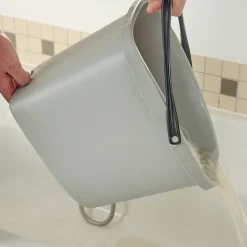 GoodHome Seau et essoreuse de torsion gris clair 14L