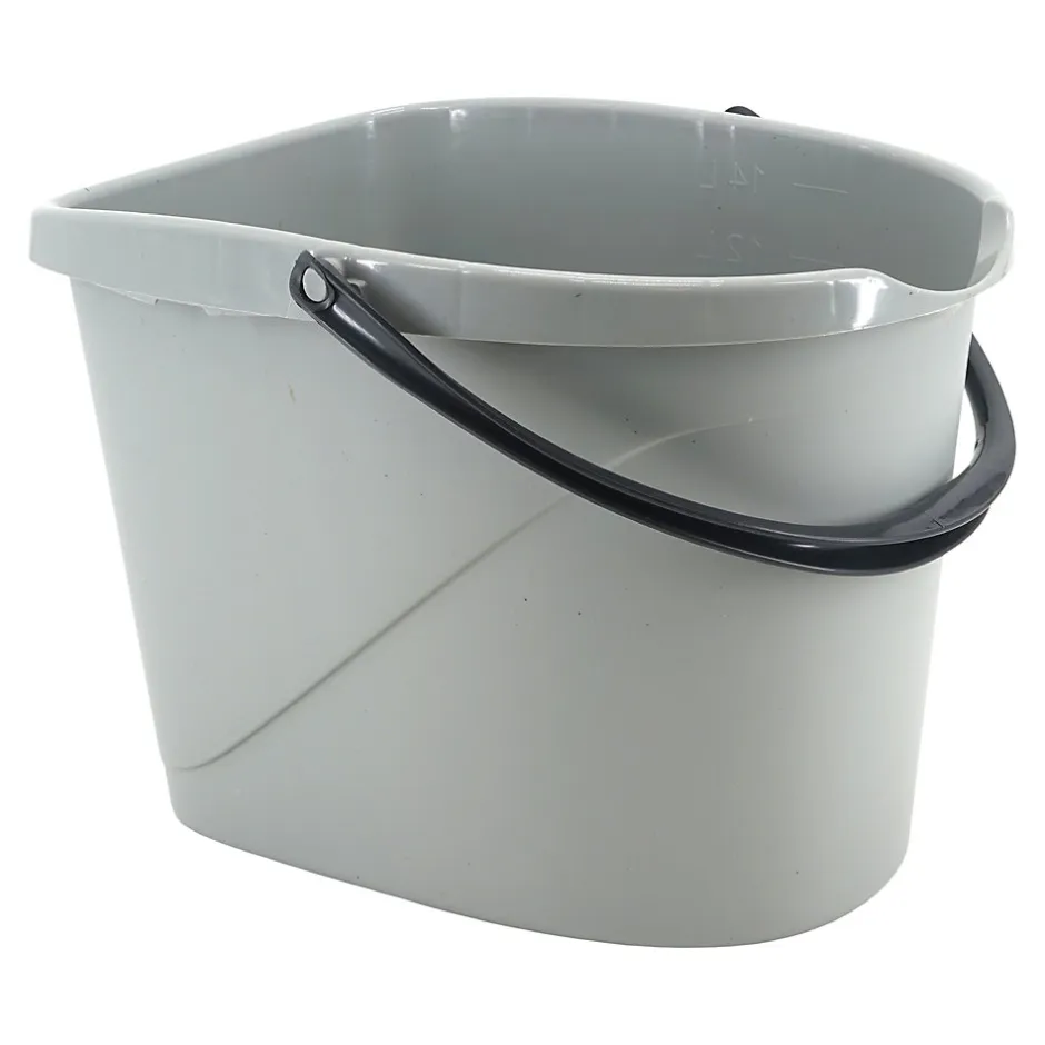GoodHome Seau et essoreuse de torsion gris clair 14L