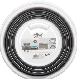 5Five Seau pliable 10L - Blanc gris -
