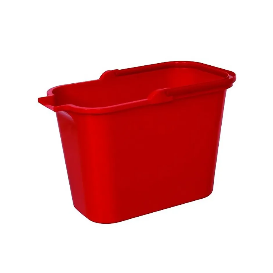 MSV Seau rectangulaire PP 14L Rouge Hot