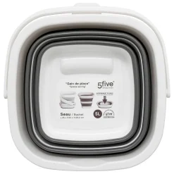5Five Seau Retractable 5L gris et blanc - Gris-
