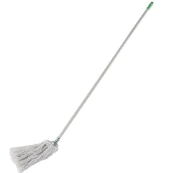 Serpillère à franges en coton blanc L.158 x l.13 cm Online