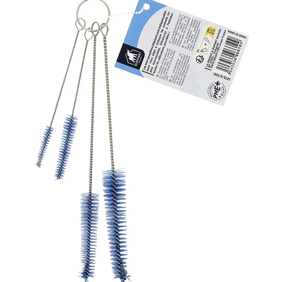 Elephant Set 4 mini-goupillons flex 100% nylon