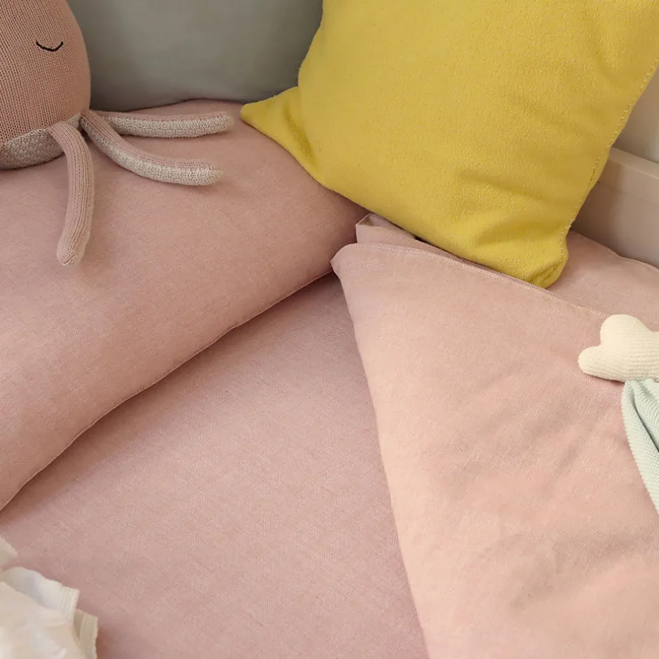 Kindsgut Set de 2 drap-housses rose foncé 60 x 120 cm
