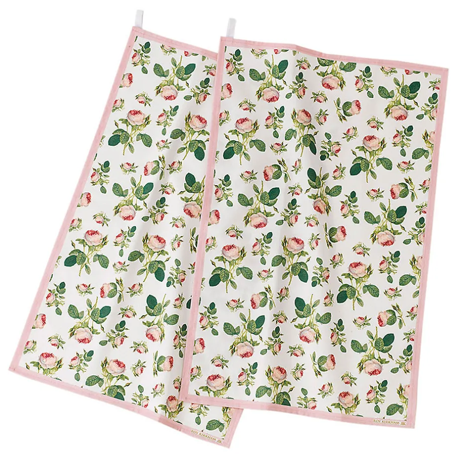 Roy Kirkham Set de 2 torchons Rose redouté Sale