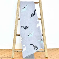 Sevira Kids Couverture en coton bio DINO