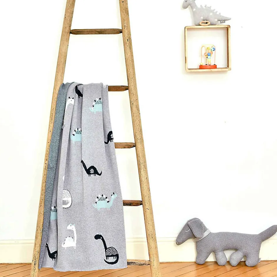 Sevira Kids Couverture en coton bio DINO