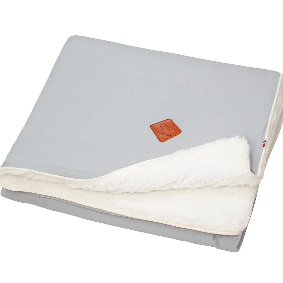 Sevira Kids Couverture en gaze de coton et sherpa Jeanne New