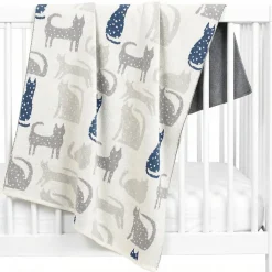 Sevira Kids Couverture en coton bio Gots Chat