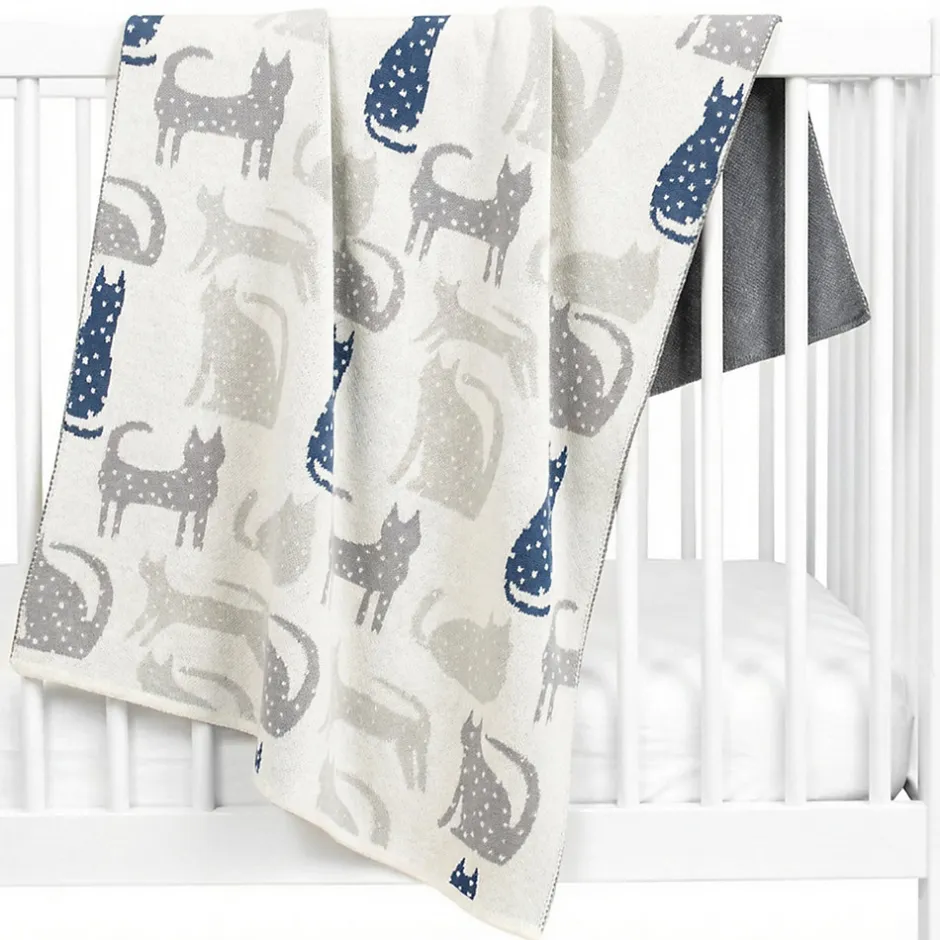 Sevira Kids Couverture en coton bio Gots Chat