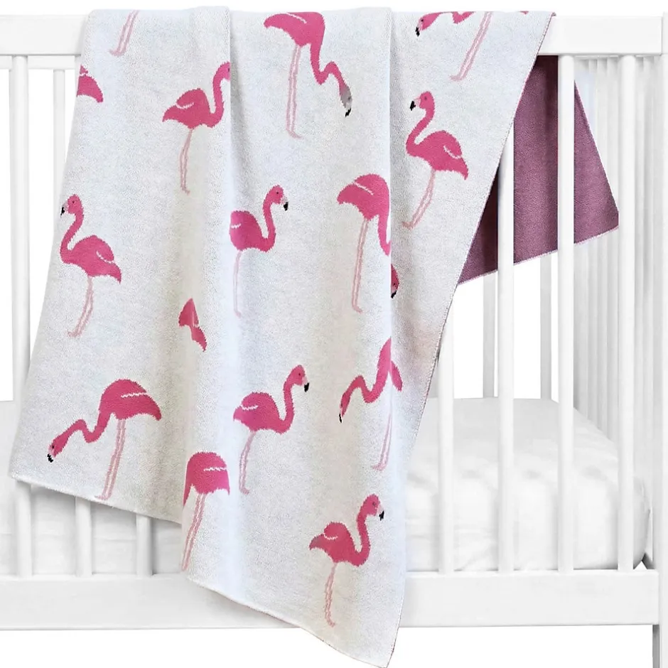 Sevira Kids Couverture en coton bio FLAMANT ROSE