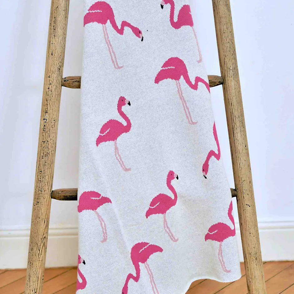 Sevira Kids Couverture en coton bio FLAMANT ROSE