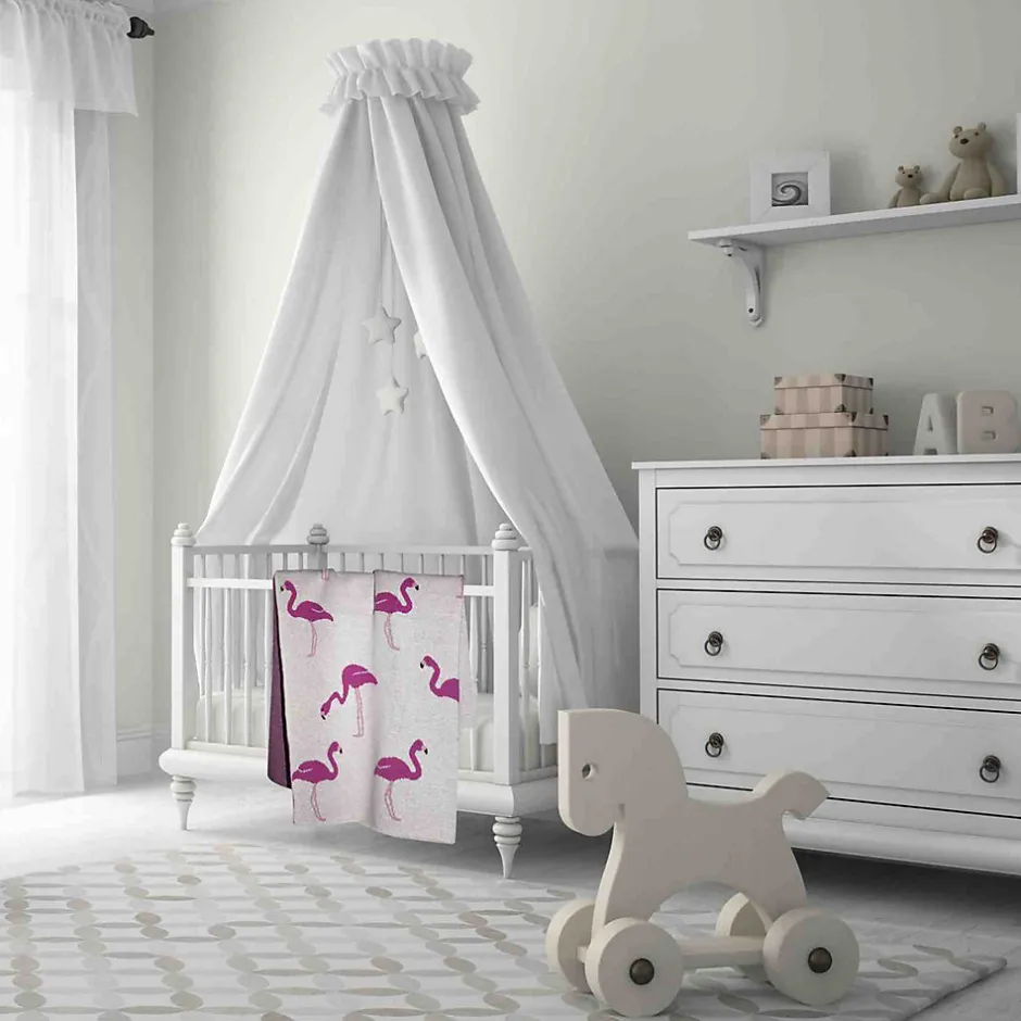 Sevira Kids Couverture en coton bio FLAMANT ROSE