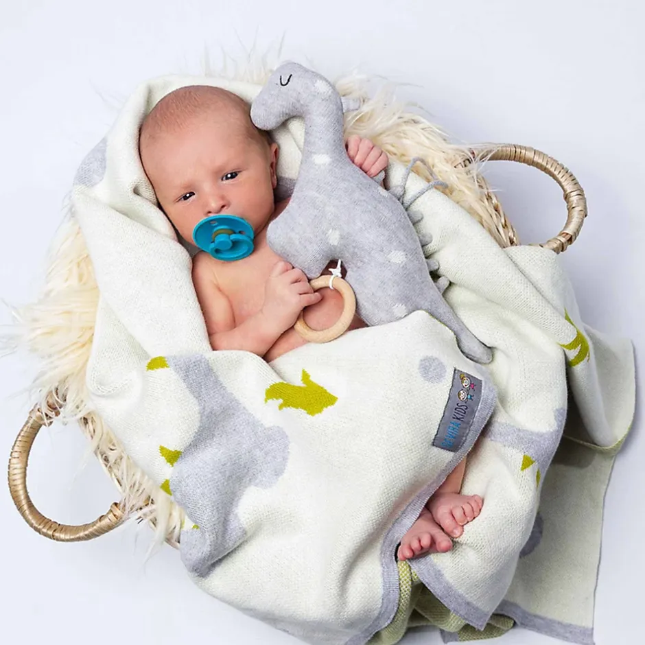 Sevira Kids Couverture en coton bio GOTS Dinosaure Sale