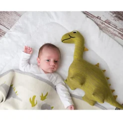 Sevira Kids Couverture en coton bio GOTS Dinosaure Sale